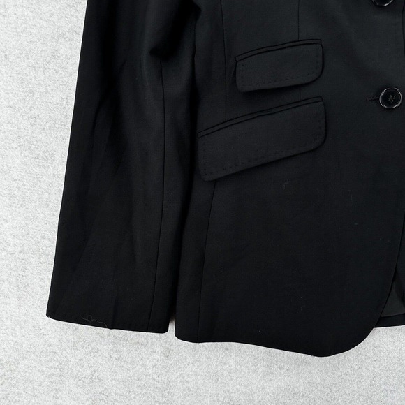 Talbots Blazer Jacket Womans 4 Black Suit Shoulder Pads 2 Button - Picture 5 of 13